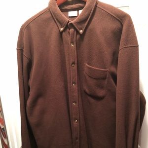 Brown fleece button up